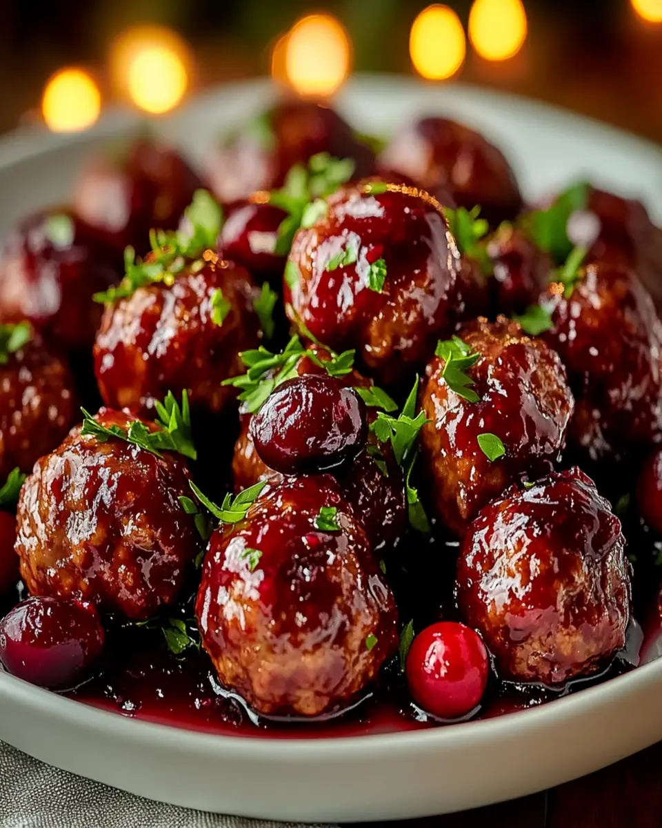 Christmas Cranberry Beef Meatballs First Image First Image
