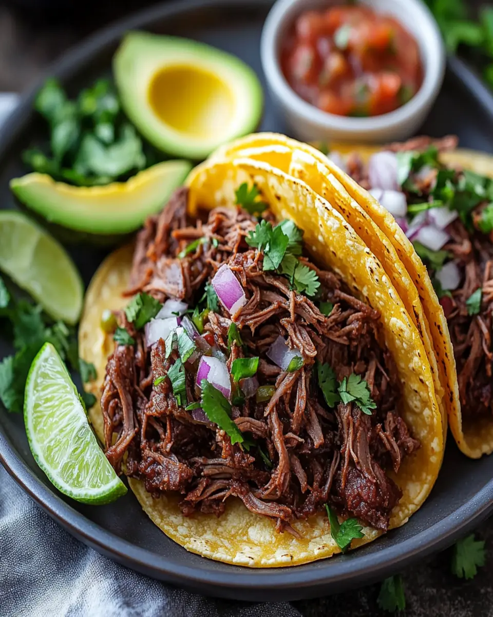 Slow Cooker Pulled Beef Tacos First Image First Image