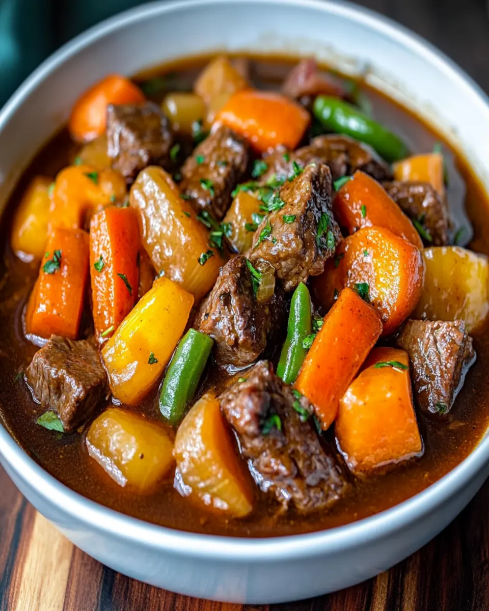 Slow Cooker Beef Tips And Vegetables First Image First Image