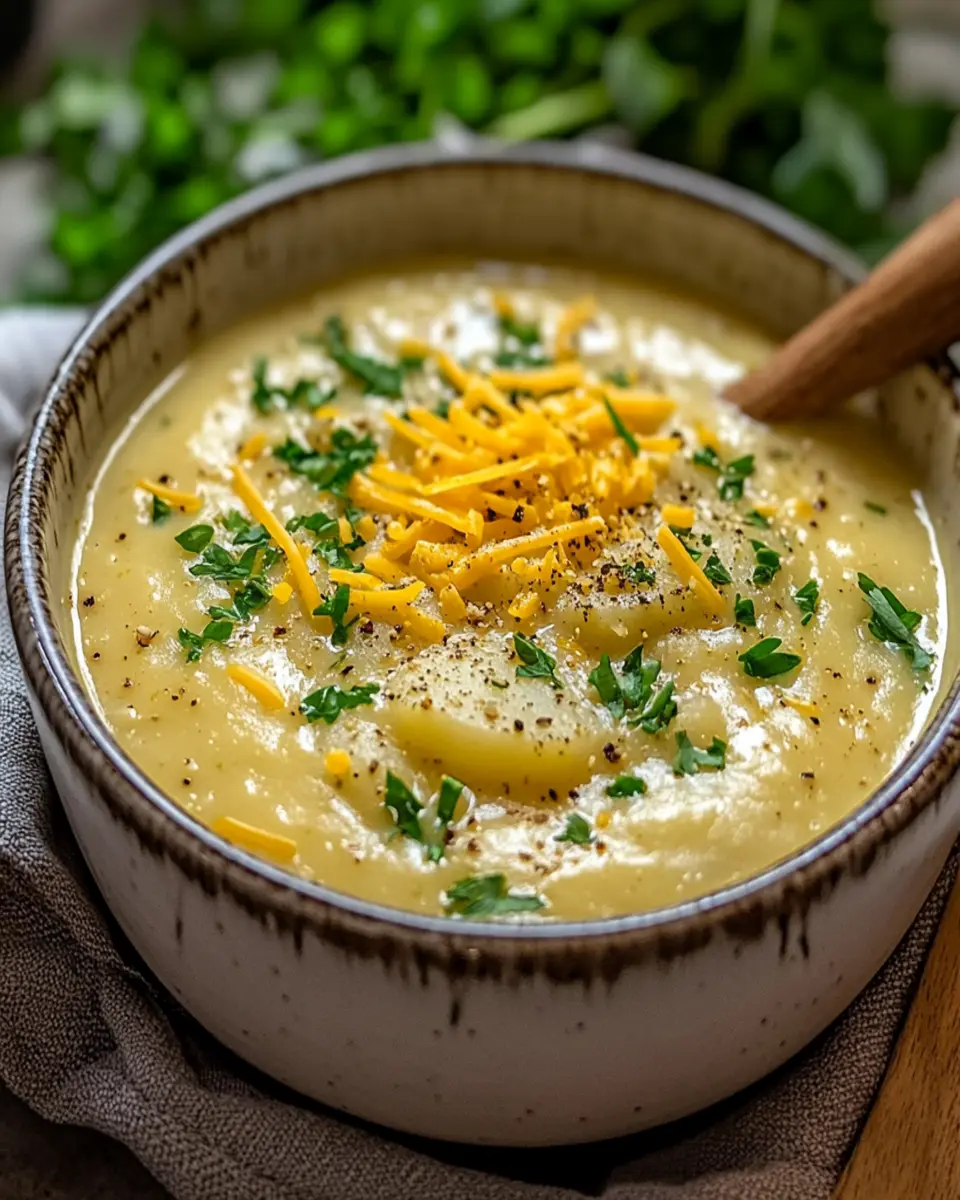 Cheddar Garlic Herb Potato Soup First Image First Image