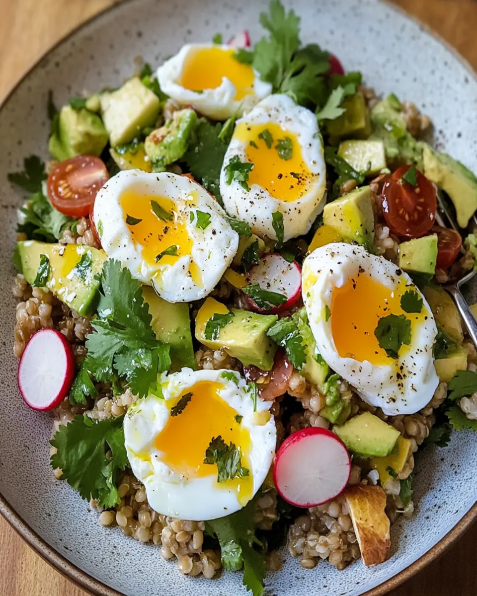 Barley Breakfast Salad with Avocado and Egg First Image First Image
