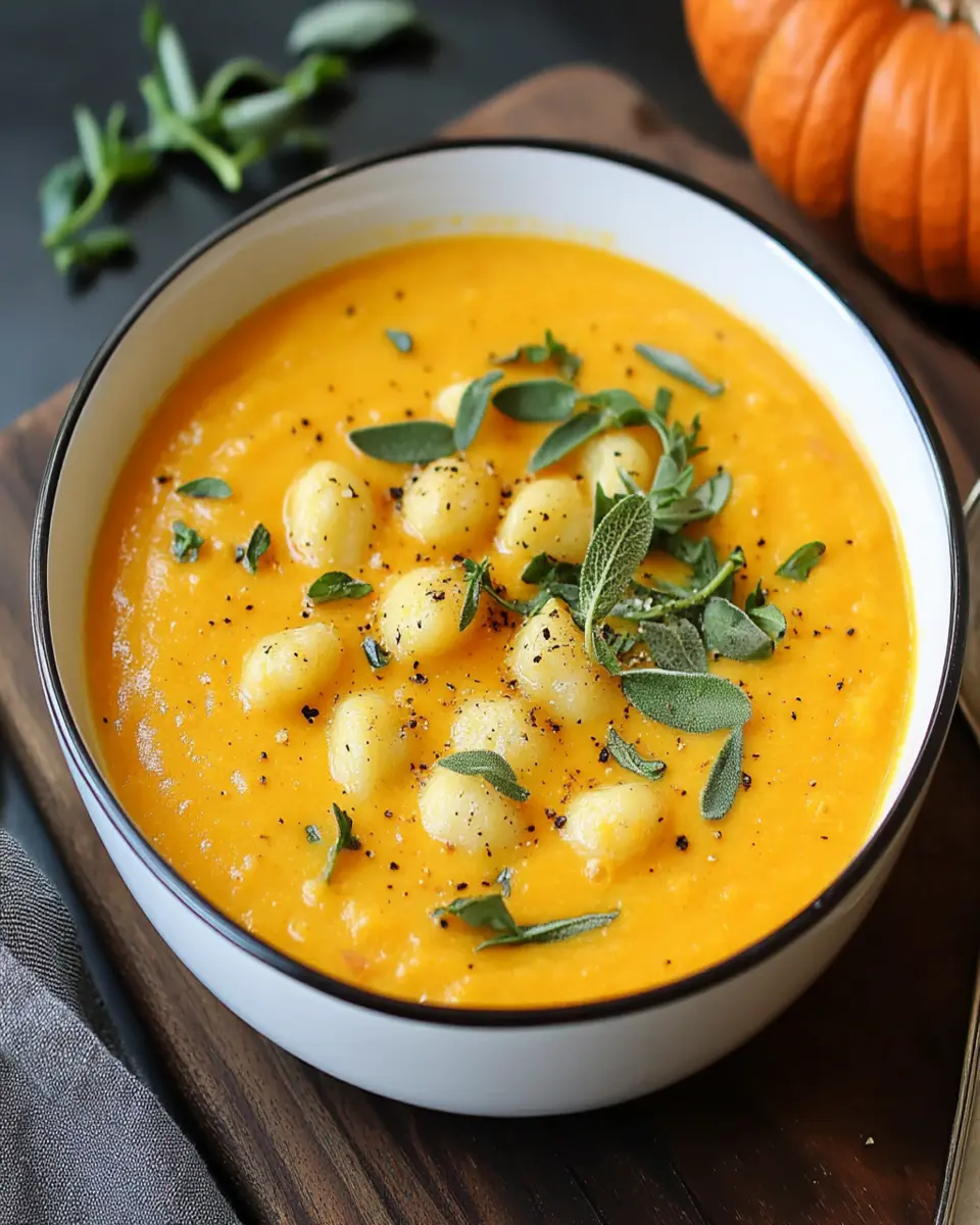 Pumpkin and gnocchi soup First Image First Image