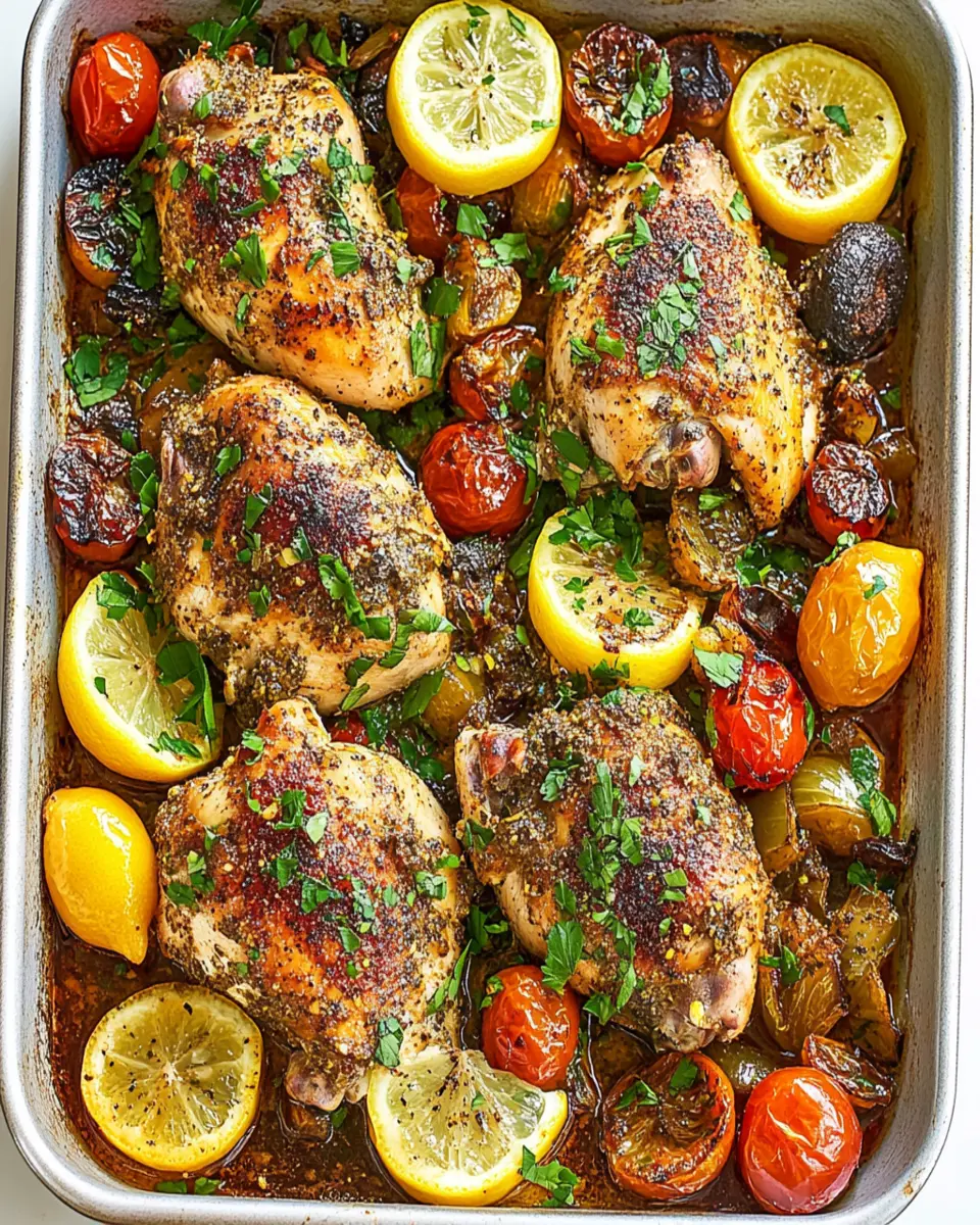 Middle Eastern braised chicken tray bake First Image First Image