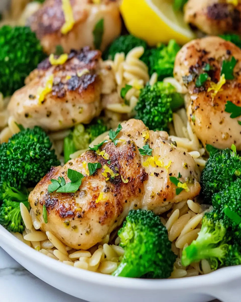 Lemon Chicken Broccoli Orzo Skillet First Image First Image