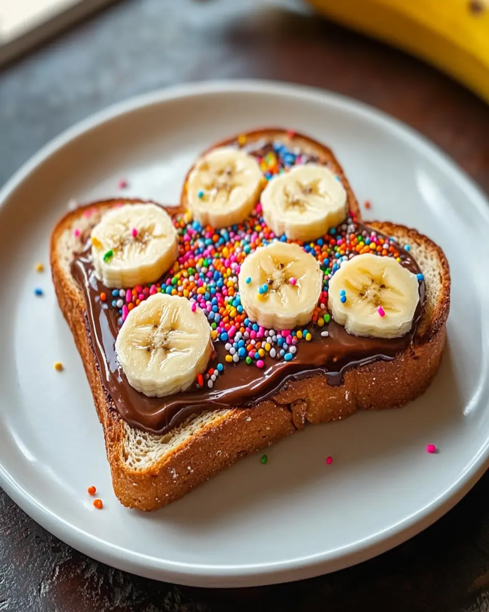 Nutella and Banana Toast with Sprinkles First Image First Image
