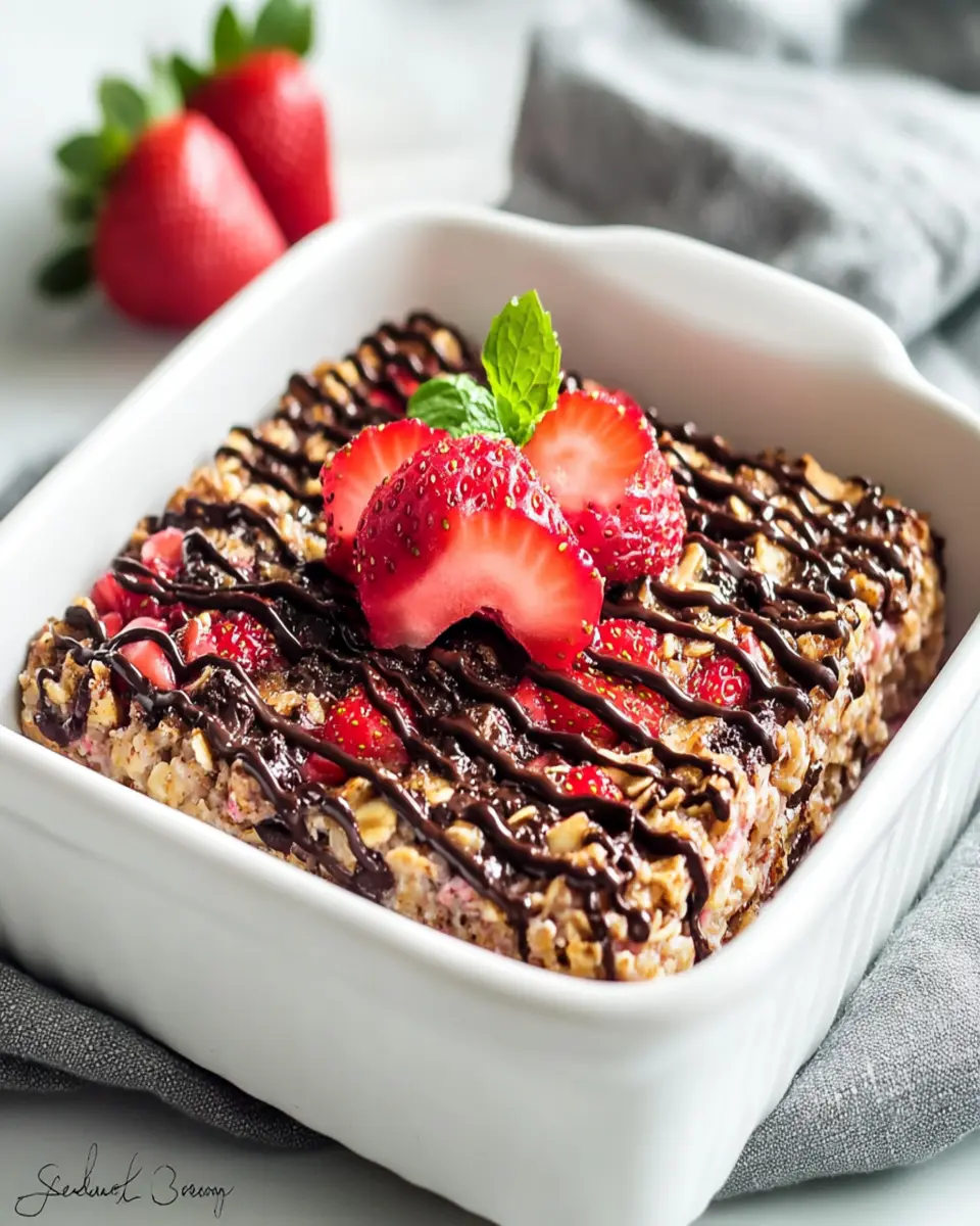 Strawberry Chocolate Baked Oatmeal First Image First Image