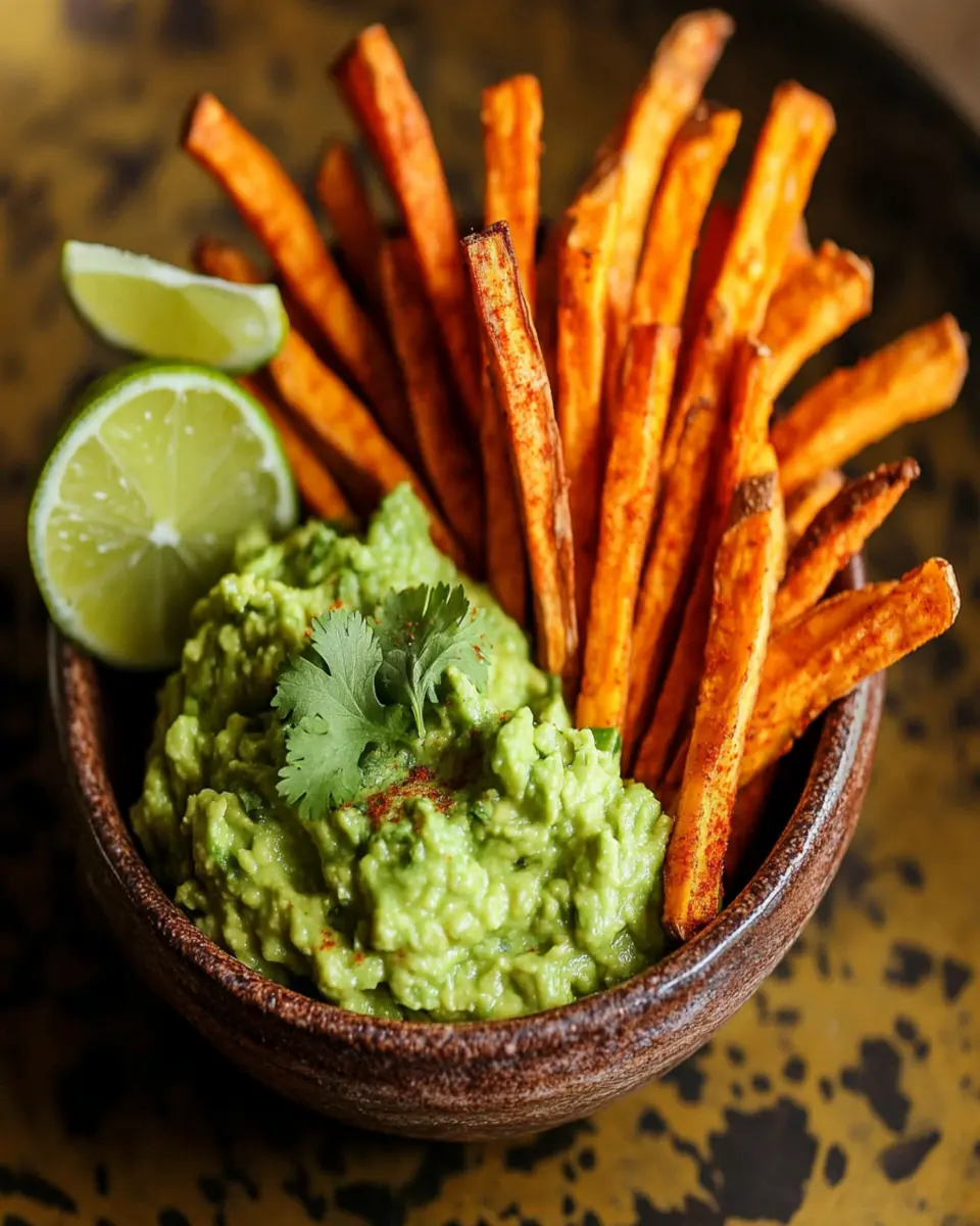 Sweet Potato Fries with Guacamole First Image First Image