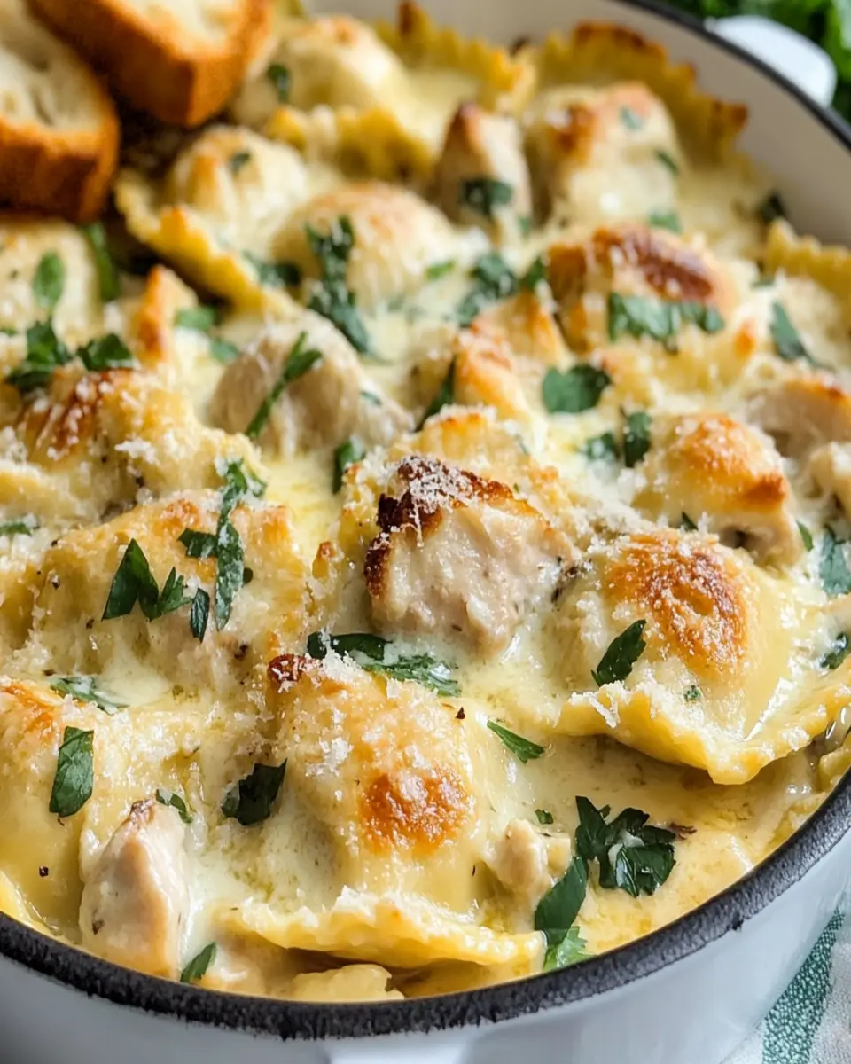 Chicken Alfredo Baked Ravioli First Image First Image