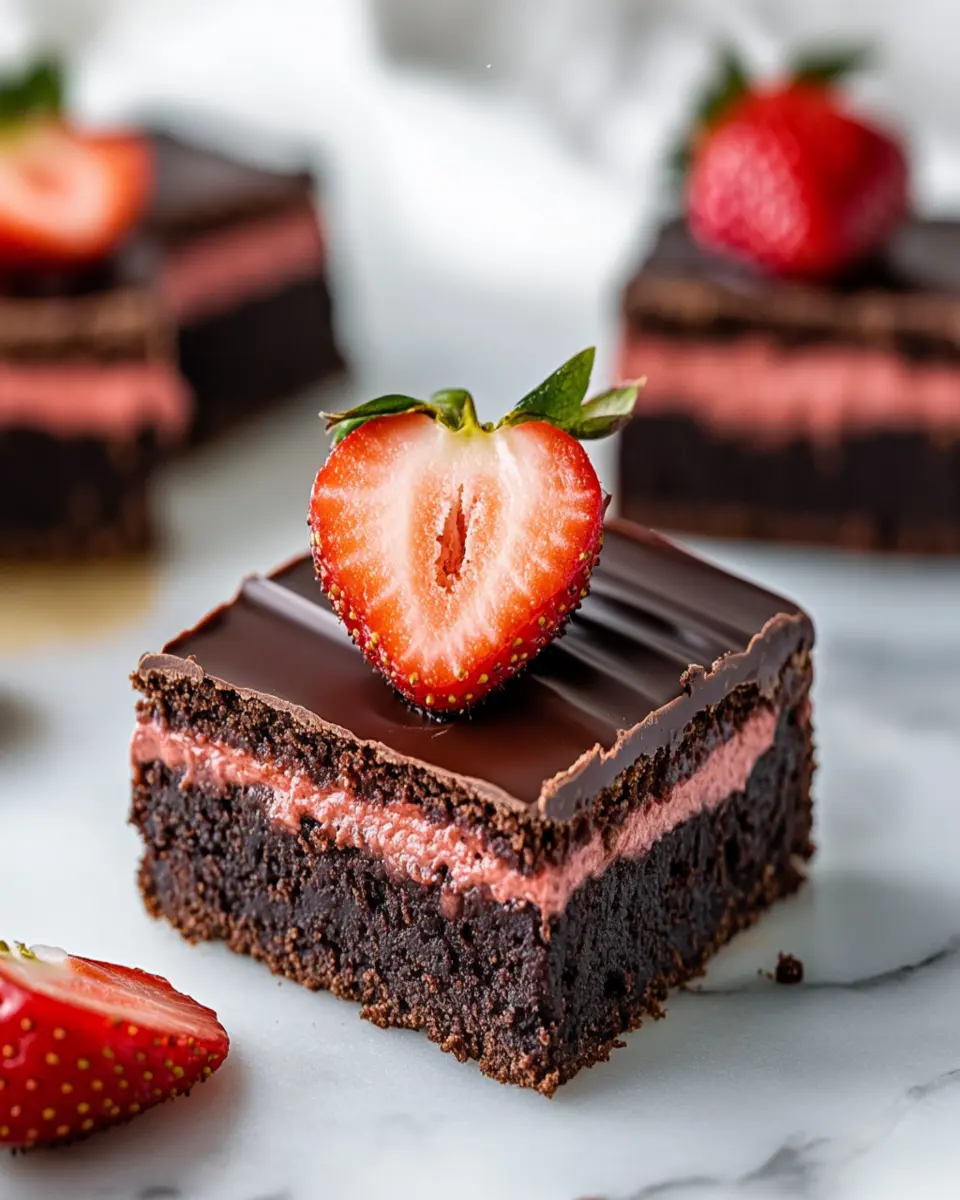 Chocolate-Covered Strawberry Brownies First Image First Image