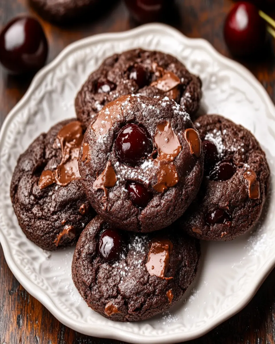Triple Chocolate Cherry Cookies First Image First Image