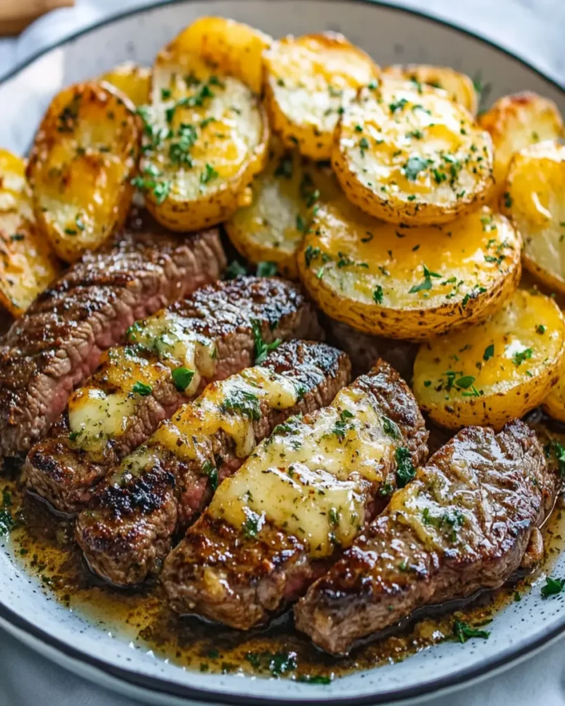Garlic Butter Steak & Cheddar Potato Bake First Image First Image