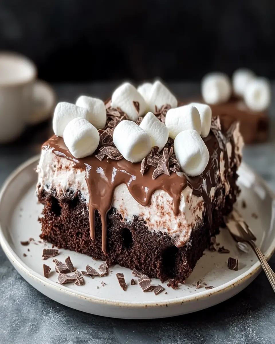 Hot Chocolate Poke Cake First Image First Image