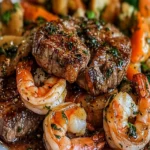Sizzling Garlic Butter Steak & Shrimp Skillet First Image First Image